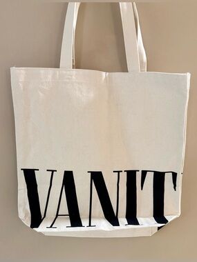 Vanity Fair Natural Canvas Tote with Black Logo